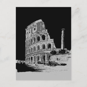 Postal Colosseo blanco y negro