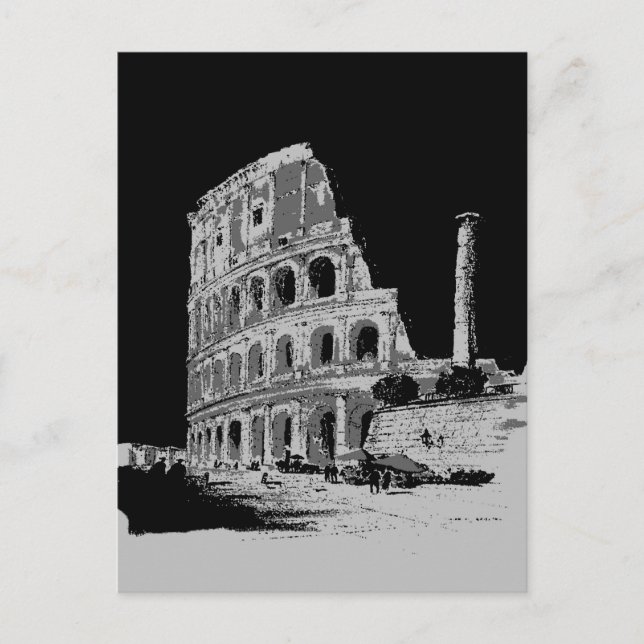 Postal Colosseo blanco y negro (Anverso)