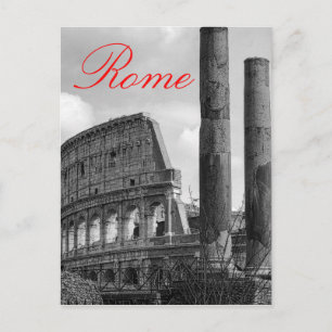 Postal Colosseo Roma Foto italiana de viaje negro y blanc
