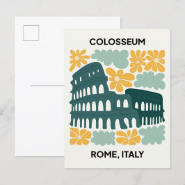 Postal Colosseo Roma Italia abstracto viaje arte floral