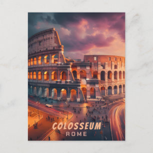 Postal Colosseo Roma Italia Viaje de época