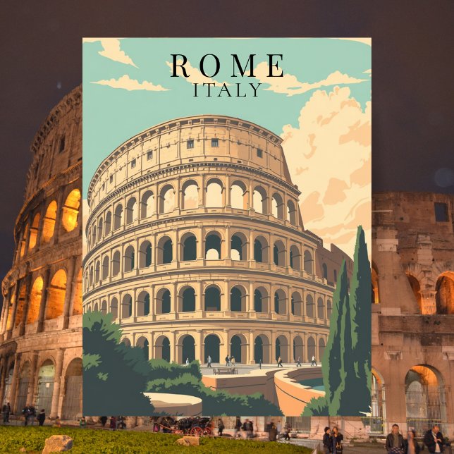 Postal Colosseo Roma Italia Vintage (Colosseum Rome Italy Vintage European Landmark Postcard)