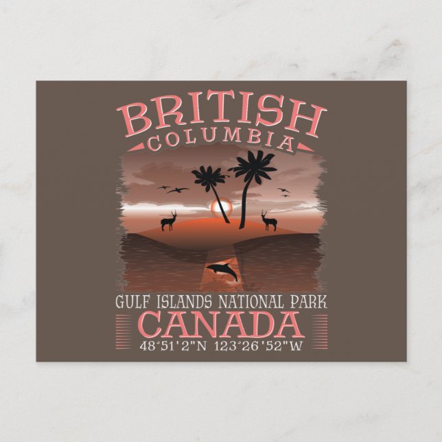 POSTAL COLUMBIA BRITÁNICA CANADÁ - PARQUE DE LAS ISLAS DE (Anverso)