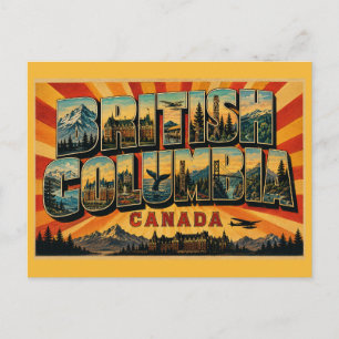 Postal Columbia Británica Canadá Vintage