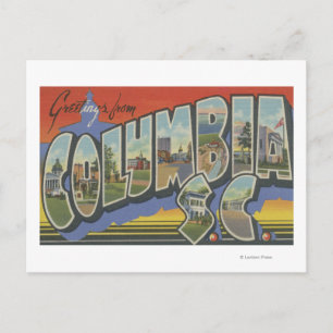 Postal Columbia, Carolina del Sur - Escenas de letras gra