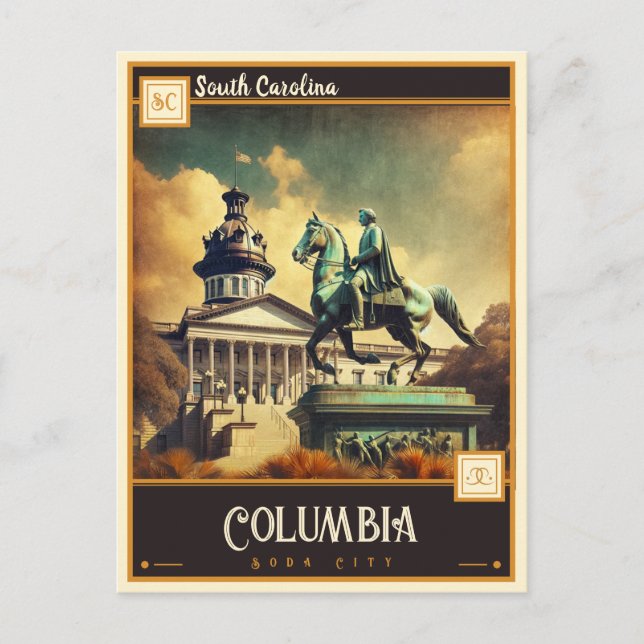 Postal Columbia, Carolina del Sur | Vintage (Anverso)