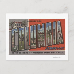 Postal Columbia, Tennessee - Escenas de letras grandes