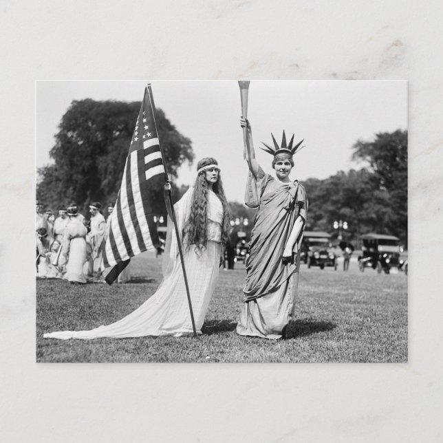 Postal Columbia y Lady Liberty, 1919 (Anverso)