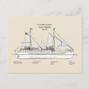 Postal Columbina de la oferta del faro USCG - SBD