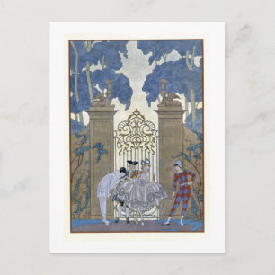 Postal Columbina, ilustracion de 'Fetes Galantes' de Pa