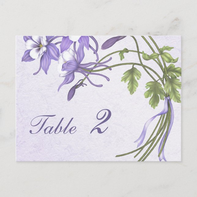 Postal Columbine Bouquet Table Number (postal) (Anverso)