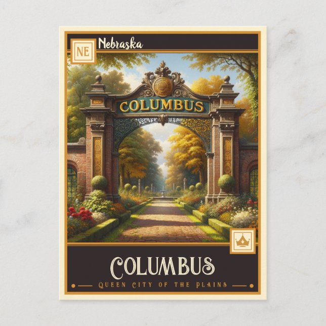 Postal Columbus, Nebraska | Antiguo (Anverso)