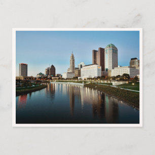 Postal Columbus Ohio al anochecer Foto del río Scioto en 