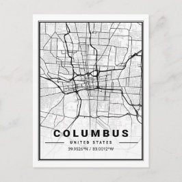 Postal Columbus Ohio Estados Unidos Poster de mapas de ci