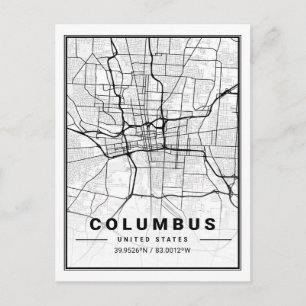 Postal Columbus Ohio Estados Unidos Poster de mapas de ci