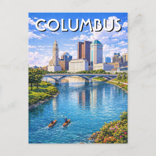 Postal Columbus Ohio Horizonte de Viaje