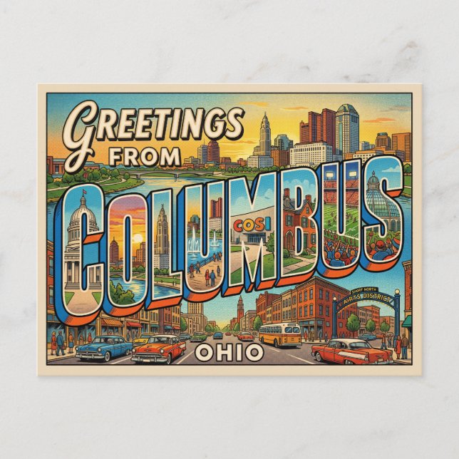 Postal Columbus Ohio Viajes  (Anverso)