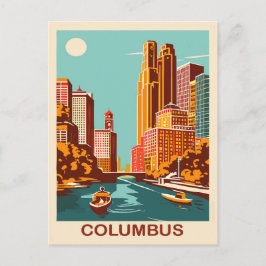 Postal Columbus, río Scioto, Ohio, Viaje