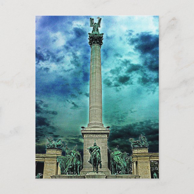 Postal Columna cuadrada de héroes, Budapest(2) (Anverso)