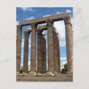 Postal columnas de zeus olímpico