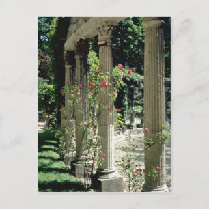 Postal Columnas y rosas blancos - Parc Monceau, Francia