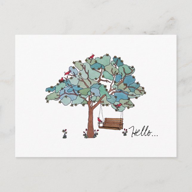 Postal Columpio de árbol (Anverso)
