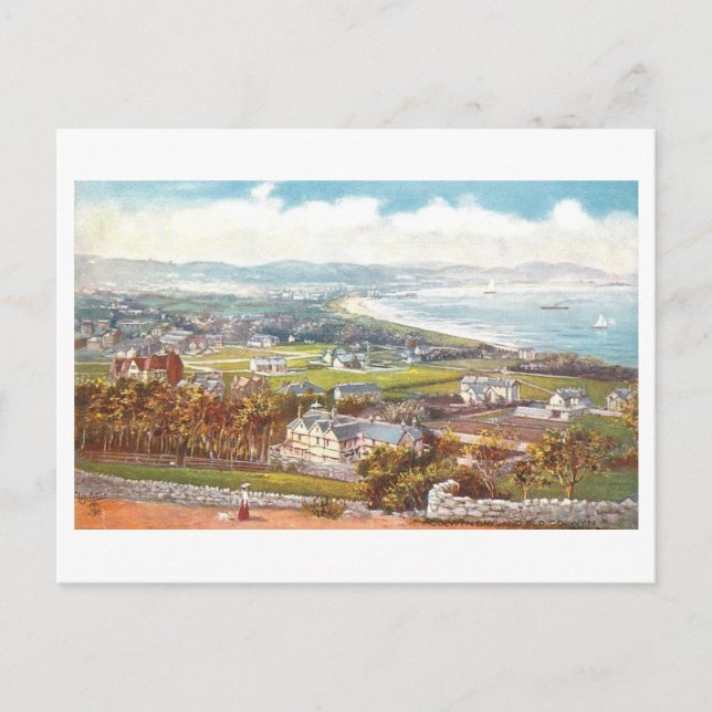 Postal Colwyn Bay y Old Colwyn antiguos (Anverso)