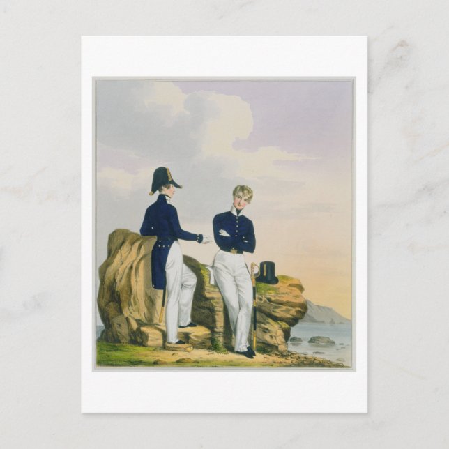 Postal Comadronas, plato 3 de 'Costume of the Royal Nav (Anverso)