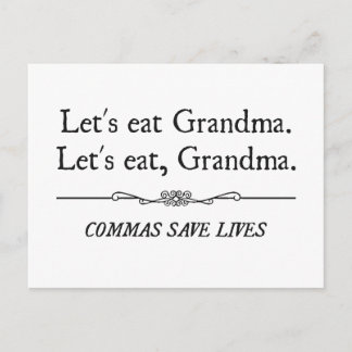 Postal Comamos la abuela Commas salvamos vidas