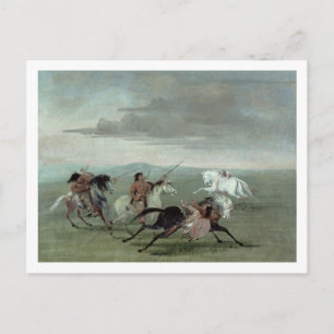 Postal Comanche Feats of Martial Horsemship, 1834 (aceite