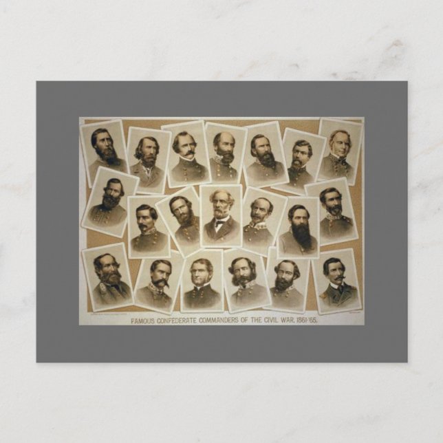 Postal Comandantes Confederados 1861-1865 (Anverso)