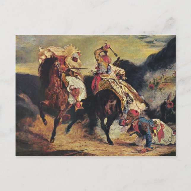 Postal Combate del Giaour y el Pasha (Anverso)