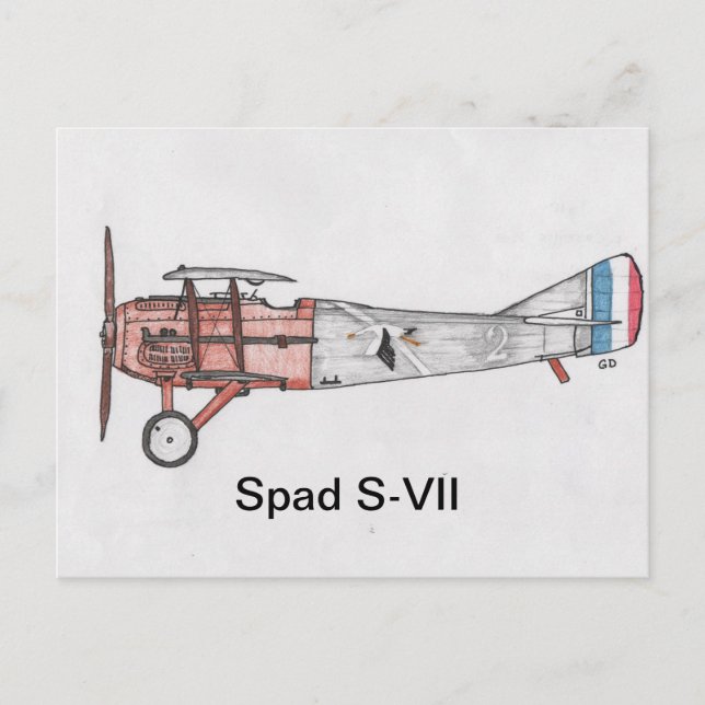 Postal Combatiente S-VII de Spad1 WW (Anverso)