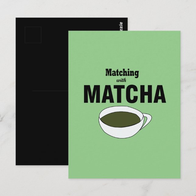 Postal Combinación con té verde Matcha (Anverso / Reverso)