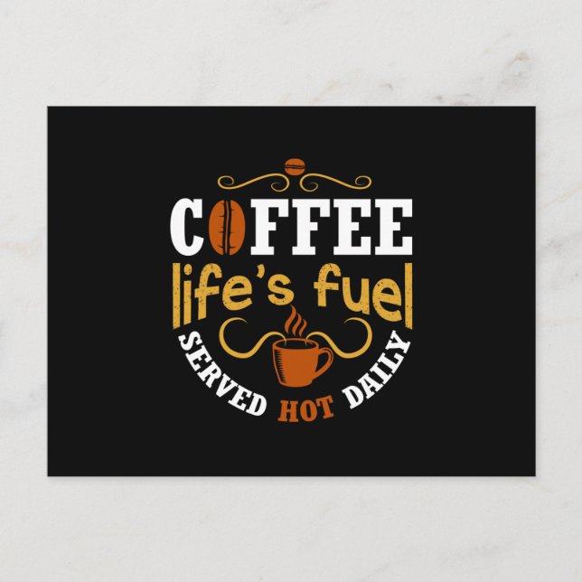 Postal Combustible de la Vida de Café (Anverso)