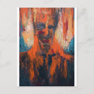 Postal Combustión humana espontánea (retrato abstracto)