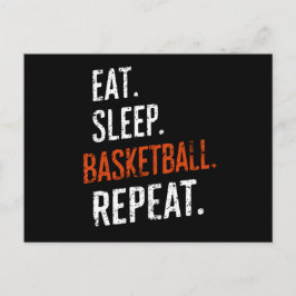 Postal Come Baloncesto Duerme Repite Retro Vintage