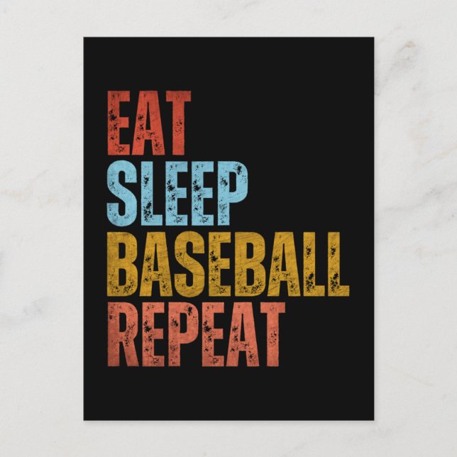 POSTAL COME BASEBALL DORMIR REPETIR (Anverso)