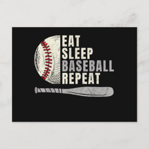 Postal Come Dormir Béisbol Repetir Divertido Jugador de B