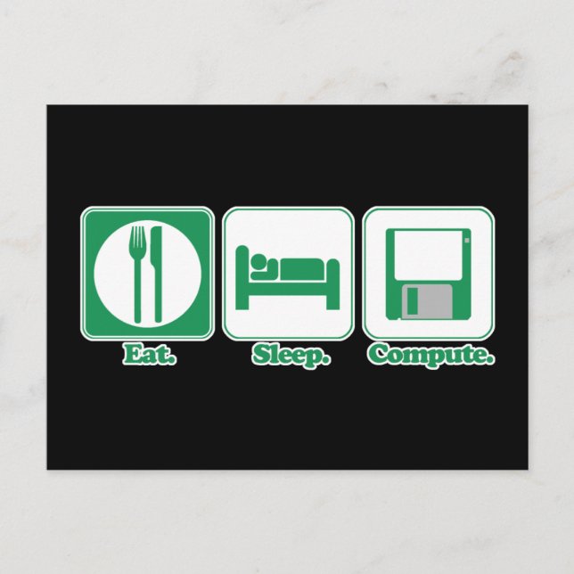 Postal come dormir computadora (verde) (Anverso)