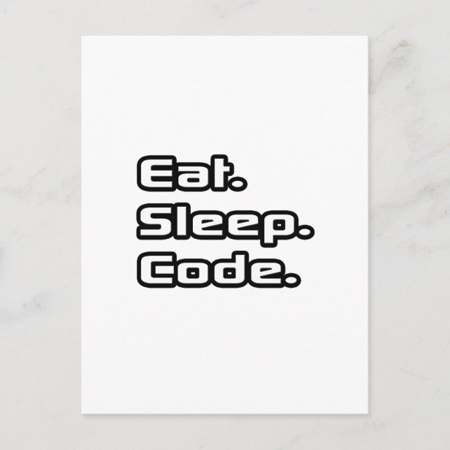 Postal Come. Duerme. Código. (Anverso)