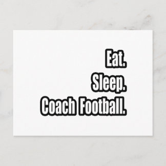 Postal Come. Duerme. Entrenador de fútbol.