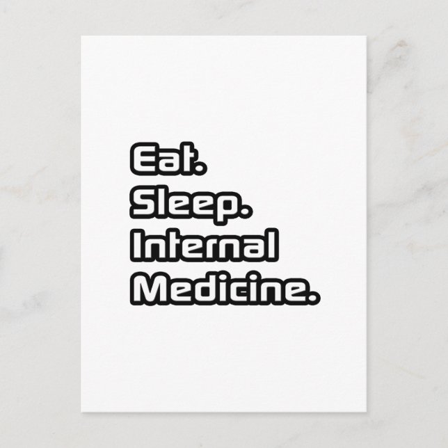 Postal Come. Duerme. Medicina Interna. (Anverso)