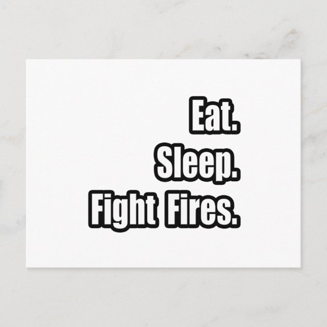 Postal Come. Duerme. Pelea con fuego. (Anverso)