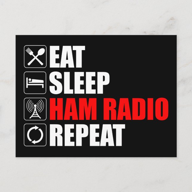 Postal Come. Duerme. Radio Ham. Repite (Anverso)