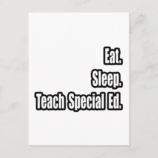 Postal Come. Duerme. Teach Special Ed (Anverso)