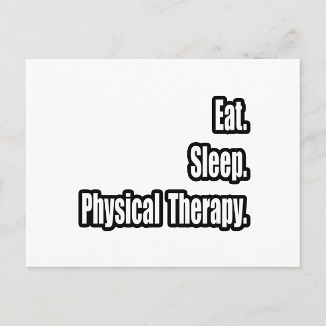 Postal Come. Duerme. Terapia física. (Anverso)