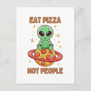 Postal Come pizza no personas