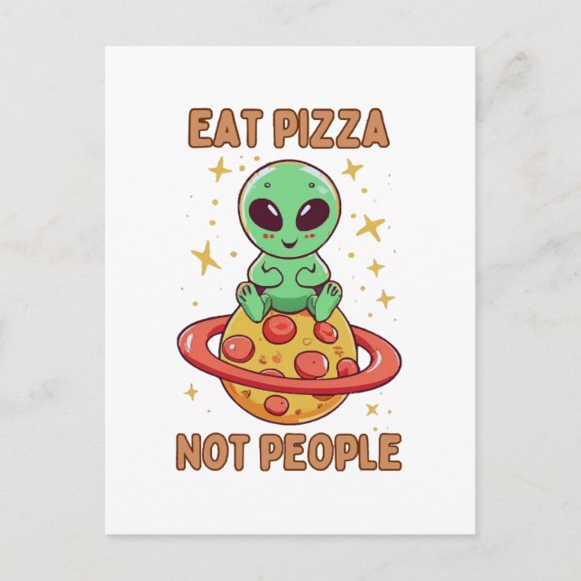 Postal Come pizza no personas (Anverso)