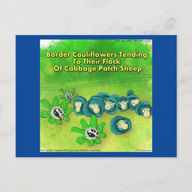 Postal Comedia de Flores Rick London Funny Border Collie (Anverso)